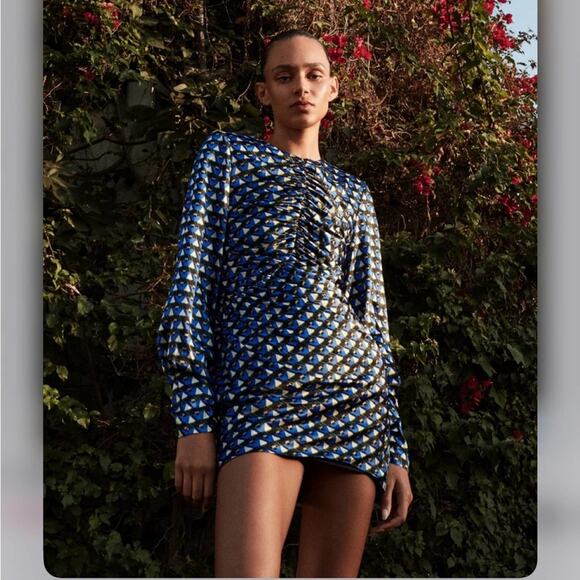 Zara GEOMETRIC PRINT DRESS Size Extra Small XS - Picture 1 of 8